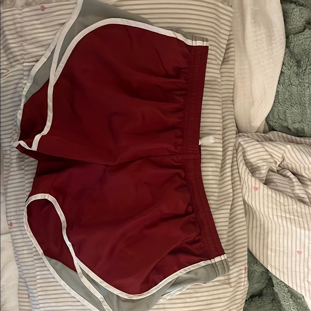 Soffe Red and Gray Athletic Shorts Lightweight Performance